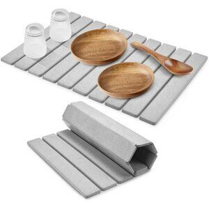 Large stone dish drying mat quick absorbent kitchen counter collapsible pad